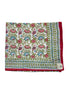 'Blue & Red Fauna' Block Printed Cotton Towel