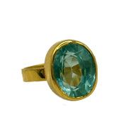 Bezel Set Green Gemstone Ring