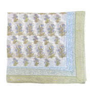 'Blue Flower' Hand Block Printed Sarong