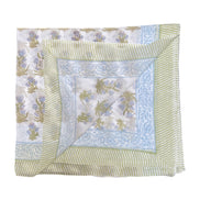 'Blue Flower' Hand Block Printed Sarong