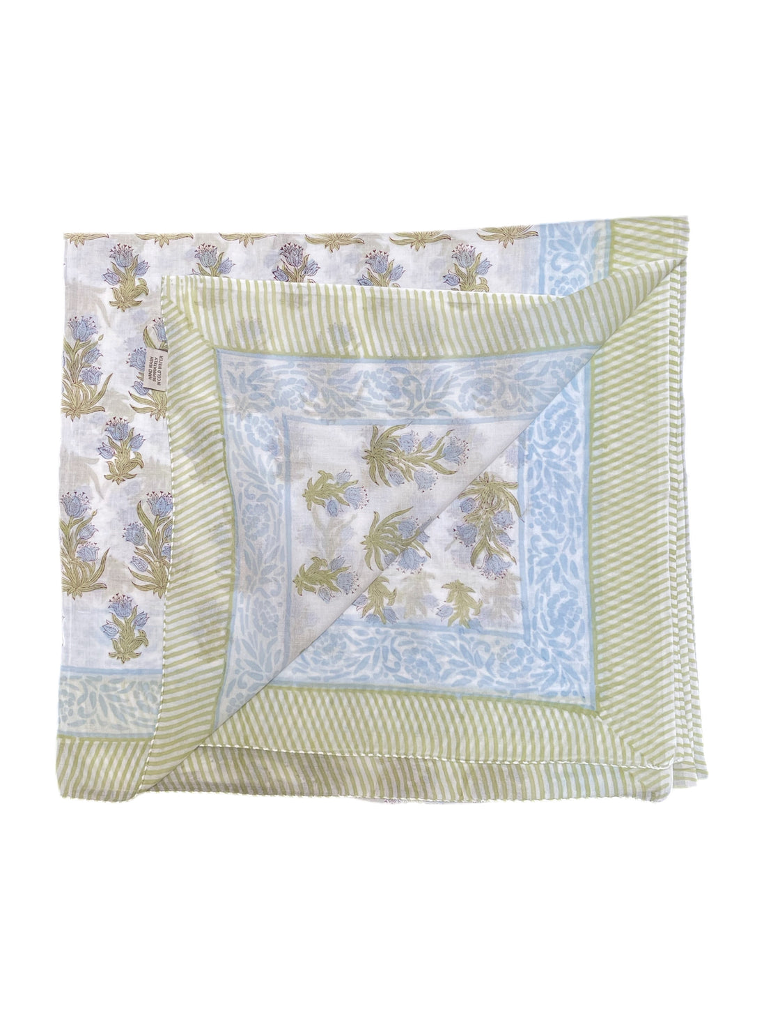 'Blue Flower' Hand Block Printed Sarong