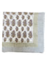 'Taupe Flower' Hand Block Printed Sarong