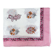 'Orange and Fuchsia' Hand Block Printed Sarong