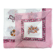 'Orange and Fuchsia' Hand Block Printed Sarong