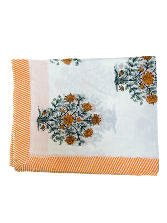 'Orange Tree' Hand Block Printed Sarong