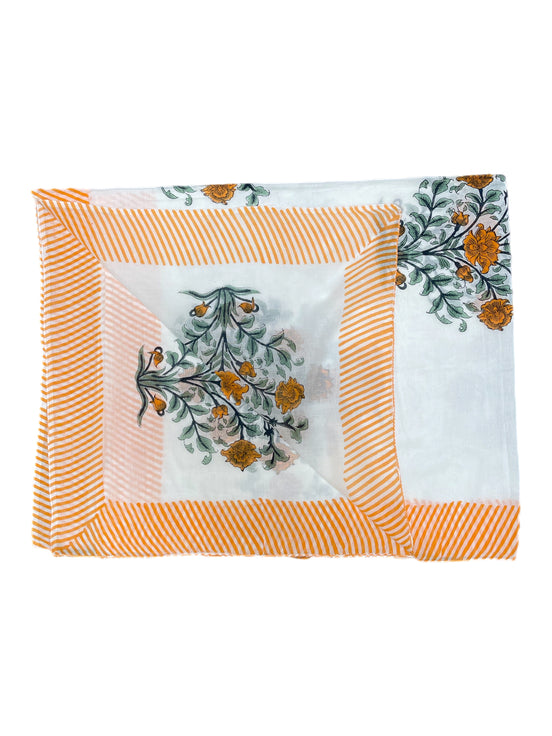 'Orange Tree' Hand Block Printed Sarong