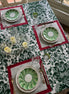 Red and Taupe Foliage Placemats - Set of 6