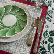 Red and Taupe Foliage Placemats - Set of 6