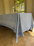 Blue Geometric Flower Hand Block Print Tablecloth