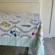 Cypress & Shrub Hand Block Print Tablecloth