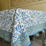 Strawberry & Parrot Block Print Tablecloth