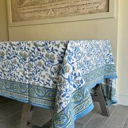 Strawberry & Parrot Block Print Tablecloth