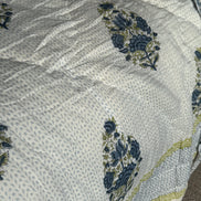 Blue Foliage & Tree Hand Block-Printed Bedspread