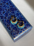 Gemstone Cresent Hoop Earrings - Turquoise
