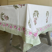 Pomegranate & Palmtree Block Print Tablecloth