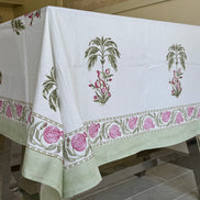 Pomegranate & Palmtree Block Print Tablecloth