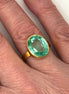 Bezel Set Green Gemstone Ring