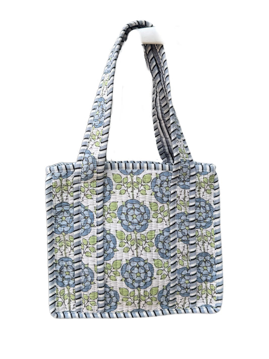 Mini 'Blue Roses' Tote Bag