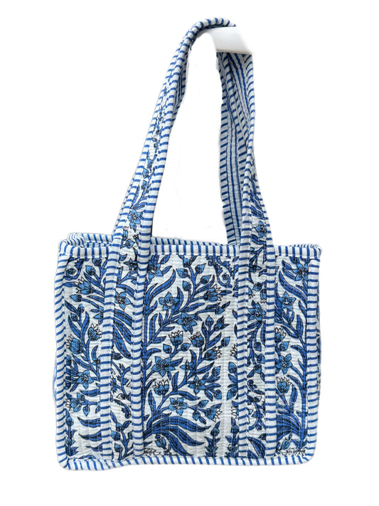 Mini 'Blue Fauna' Tote Bag