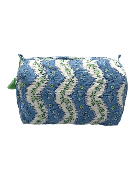 'Arles' Block Printed Sponge Bag/Washbag