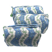 'Arles' Block Printed Sponge Bag/Washbag
