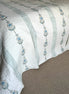 Blue Flower Trail Hand Block-Printed Bedspread