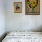 Blue Flower Trail Hand Block-Printed Bedspread