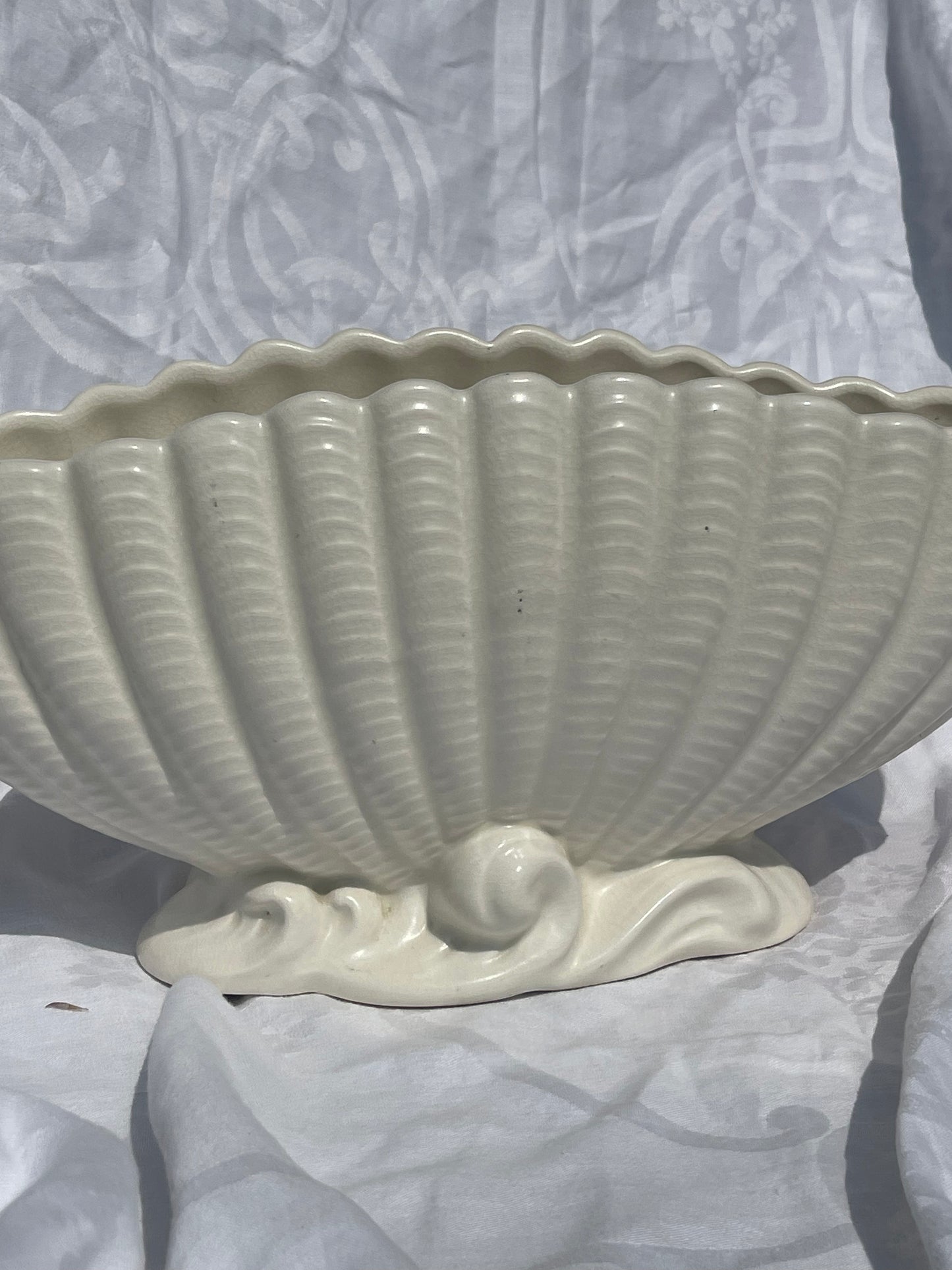 Antique Large Mantel Shell Vase