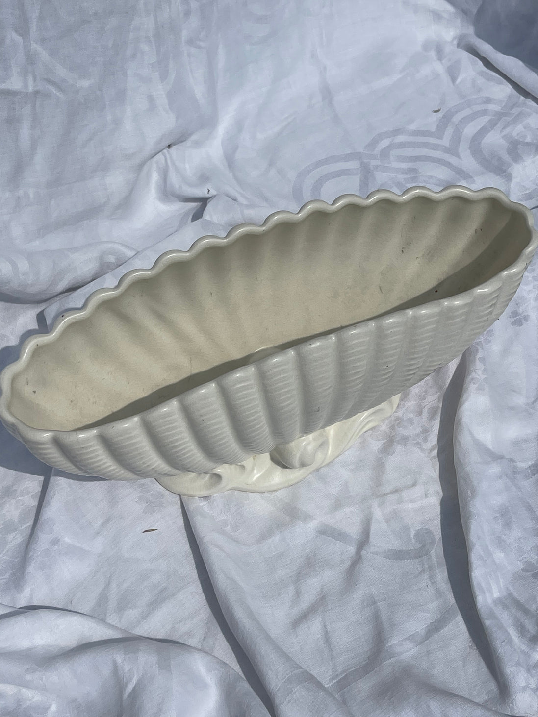 Antique Large Mantel Shell Vase