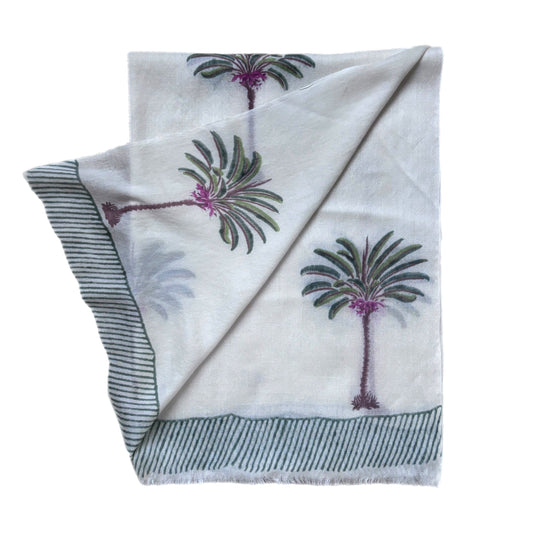 Pink Palm Tree Pashmina