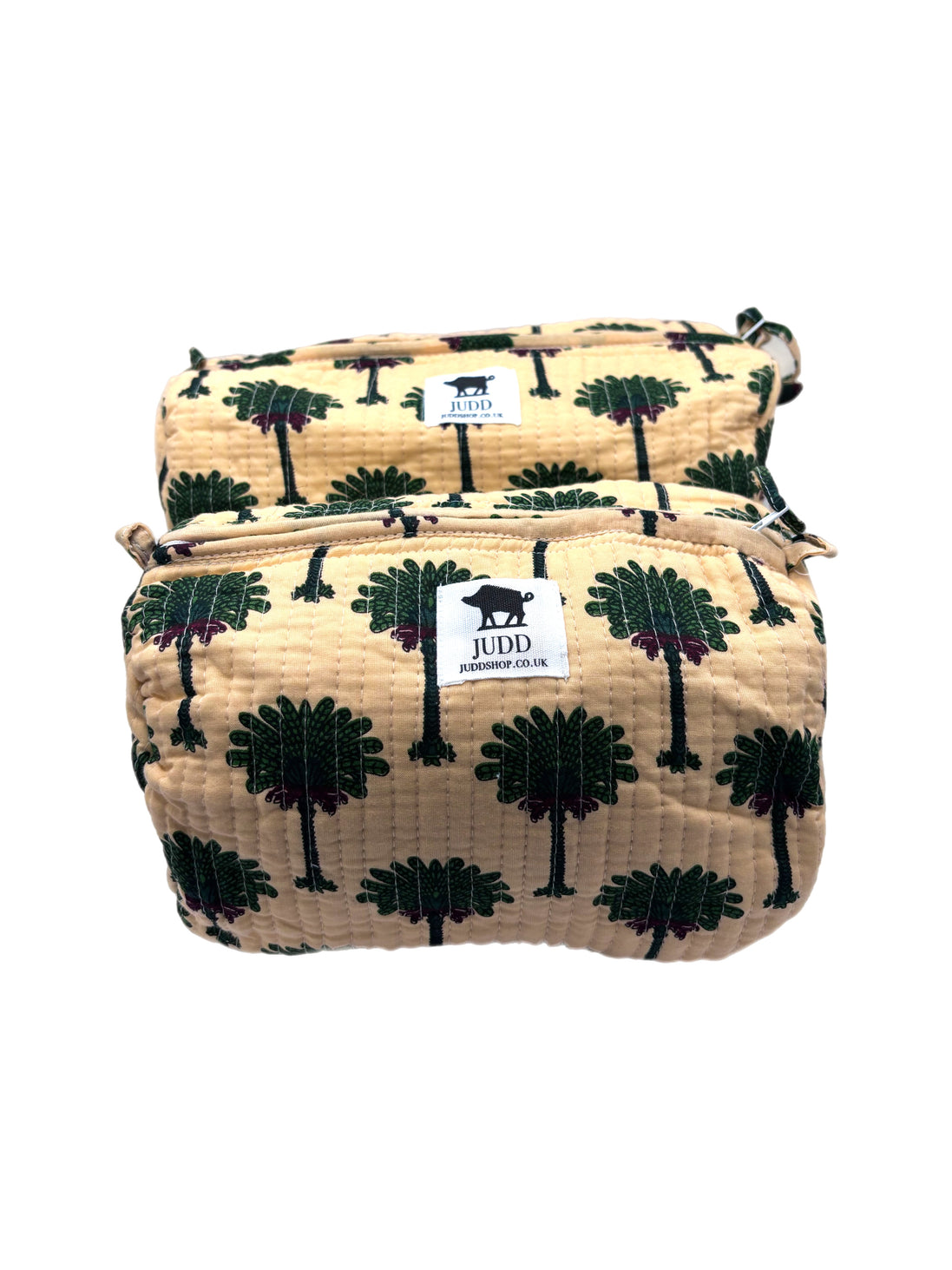'Yellow Palm Tree' Block Printed Sponge Bag/Washbag