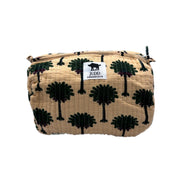 'Yellow Palm Tree' Block Printed Sponge Bag/Washbag