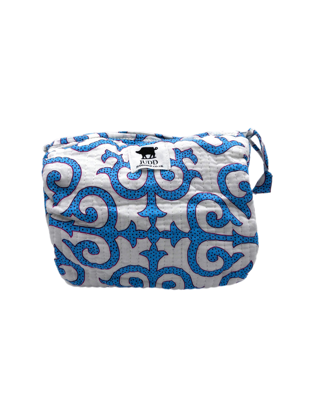 'Blue Filigree' Block Printed Sponge Bag/Washbag