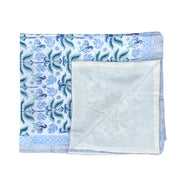 'Blue Moroccan Leaves' Block Printed Cotton Towel