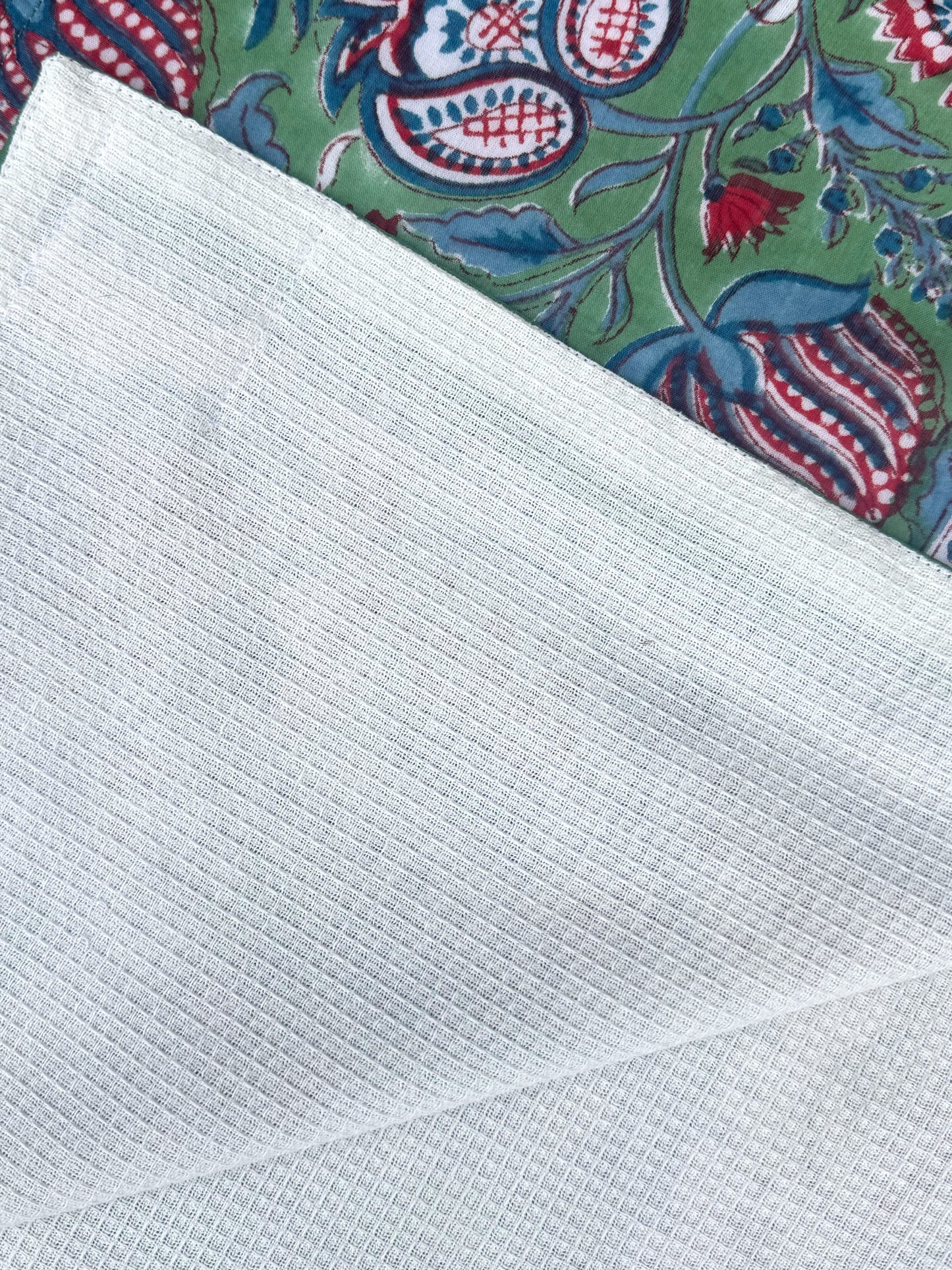 'Green Pomegranate' Block Printed Cotton Towel