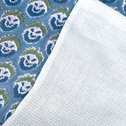 'Green & Blue Tree' Block Printed Cotton Towel