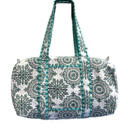 'Green Badge' Block Print Overnight Bag