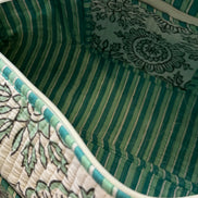'Green Badge' Block Print Overnight Bag