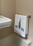 Cypress Tree and Elephant Embroidered Hand Towel
