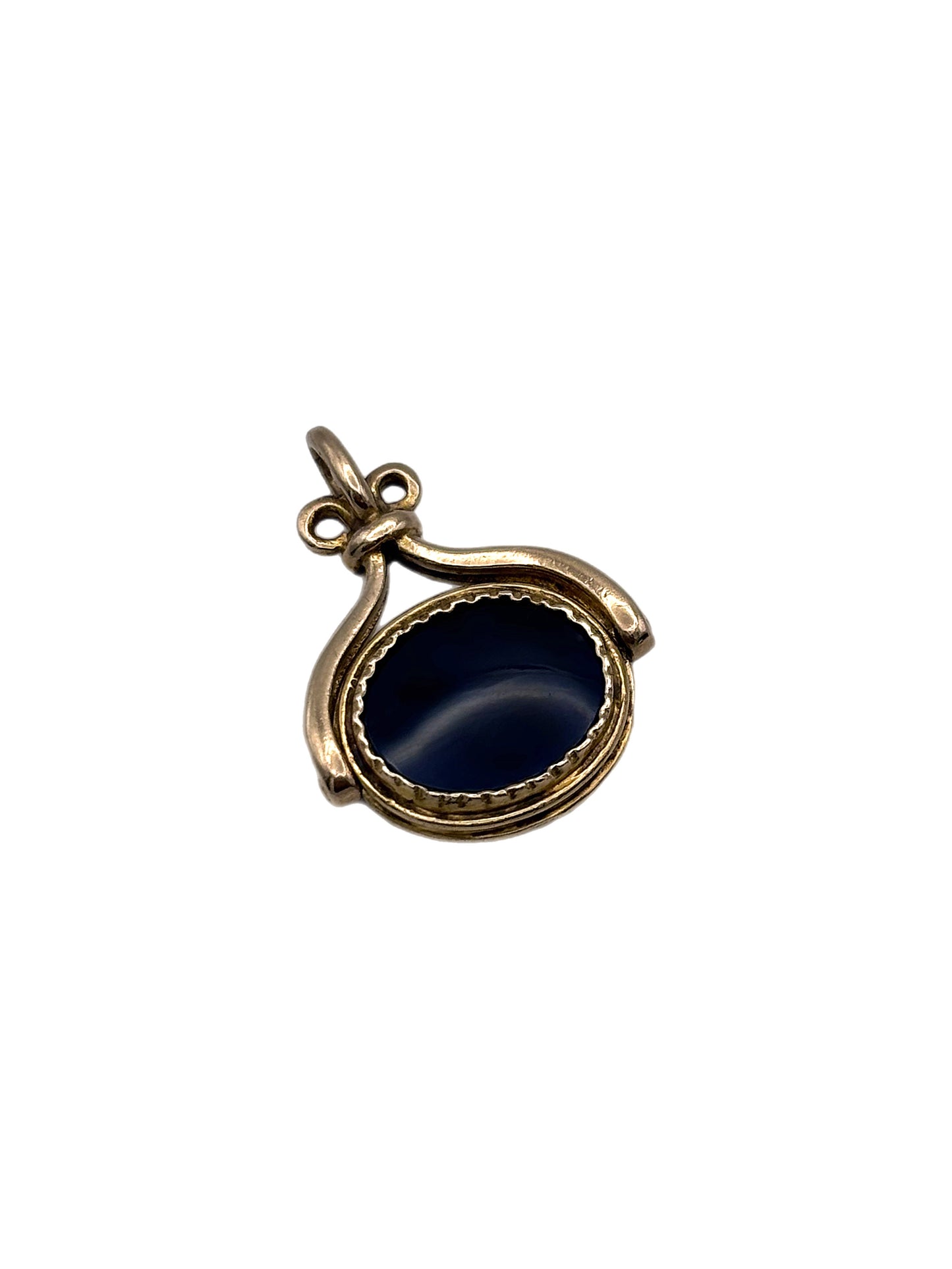 9ct Gold Spinning Onyx Fob