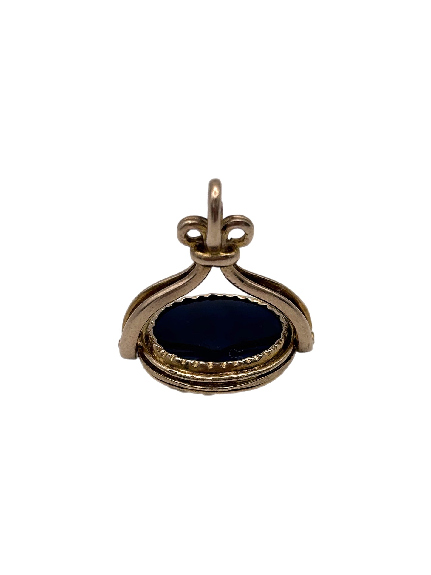 9ct Gold Spinning Onyx Fob