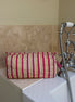 'Pink and Ochre Stripes' Block Printed Sponge Bag/Washbag