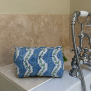 'Arles' Block Printed Sponge Bag/Washbag