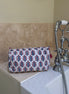 'Blue and Pink Trees' Block Printed Sponge Bag/Washbag