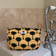 'Yellow Palm Tree' Block Printed Sponge Bag/Washbag