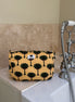 'Yellow Palm Tree' Block Printed Sponge Bag/Washbag
