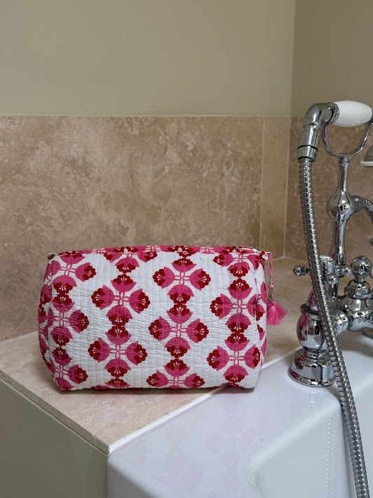 'Sienna' Block Printed Sponge Bag/Washbag