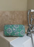 'Green Floral' Block Printed Sponge Bag/Washbag