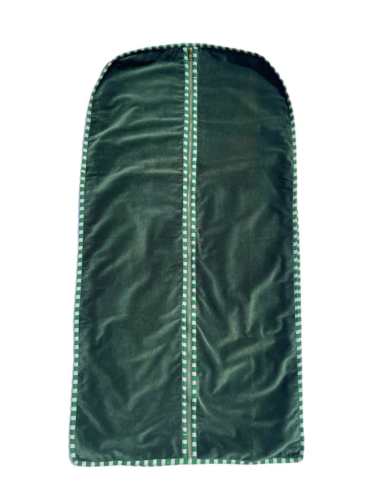 Olive Green Velvet Clothes Cover/Garment Bag