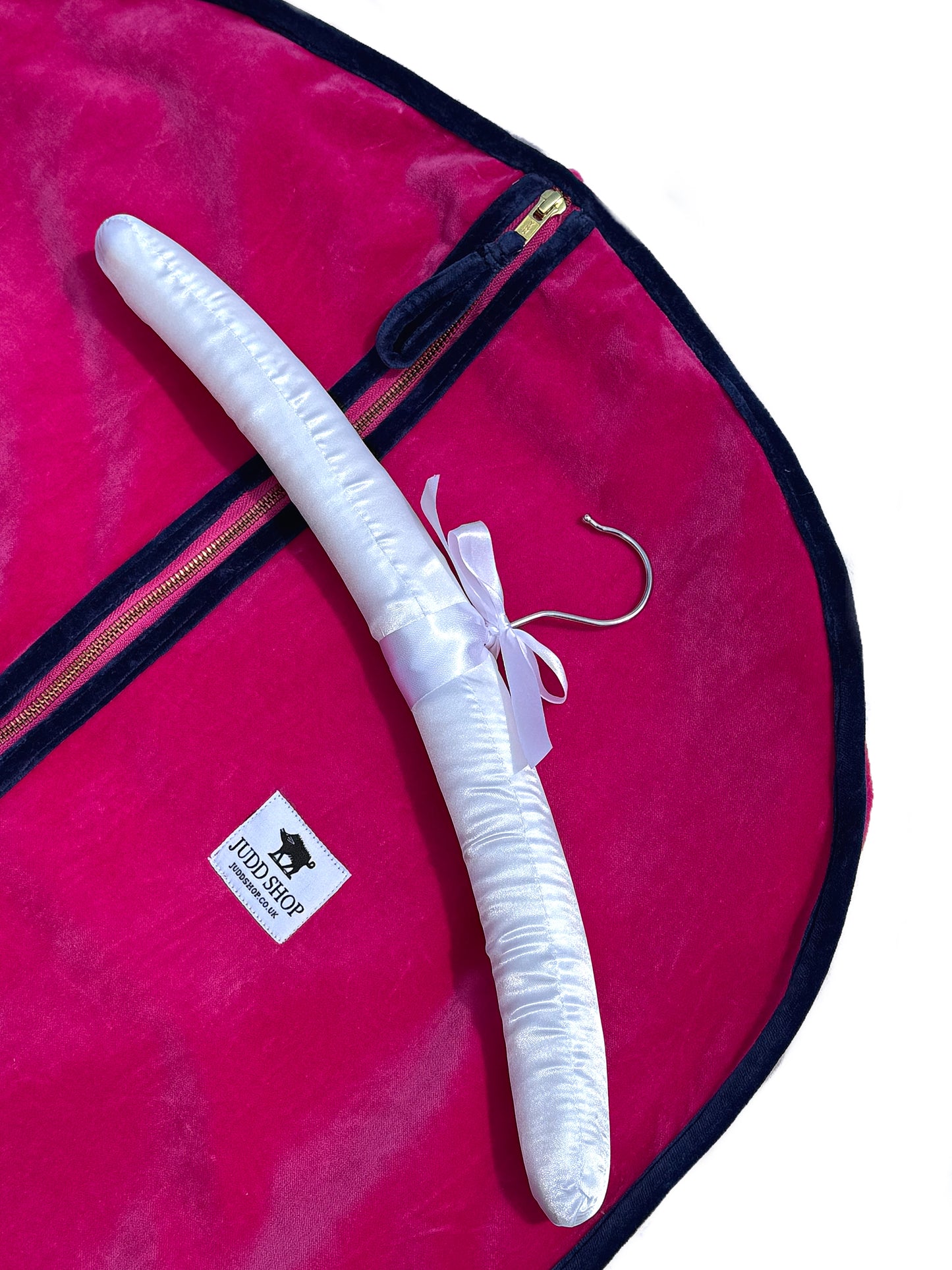Pink and Navy Trimmed Clothes Cover/Garment Bag